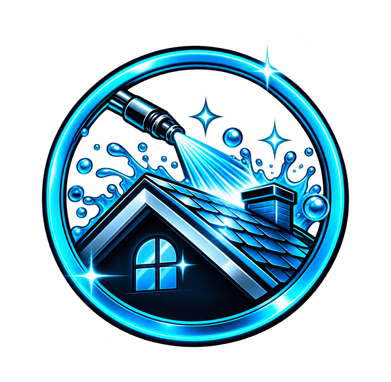 Neon Roof Washing Emblem